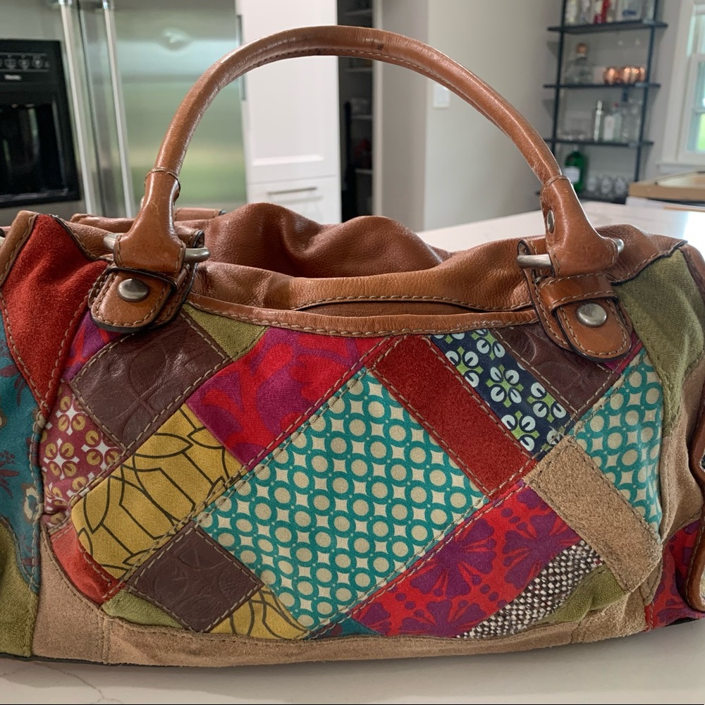 Fossil Leather Patchwork Handbag